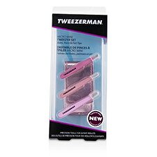 Tweezerman Micro Mini Tweezer Set 3pcs+1case Tweezerman Micro Mini Tweezer Set 3pcs+1case