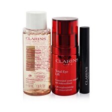 Clarins Total Eye Routine: Total Eye Lift 15ml+ Cleansing Micellar Water 50ml+ Wonder Perfect Mascara 4D #01 3ml+ Bag 3pcs+1bag Clarins Total Eye Routine: Total Eye Lift 15ml+ Cleansing Micellar Water 50ml+ Wonder Perfect Mascara 4D #01 3ml+ Bag 3pcs+1bag