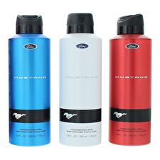 Ford Set Ford: Mustang Blue Deodorant Spray For Men 200ml & Mustang Red Deodorant Spray For Men 200ml & Mustang White Deodorant Spray For Men 200ml Ford Set Ford: Mustang Blue Deodorant Spray For Men 200ml & Mustang Red Deodorant Spray For Men 200ml & Mustang White Deodorant Spray For Men 200ml