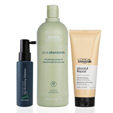 Pelo Baum Hair Revitalizing Solution 60ml + Aveda Volumizing Shampoo 1000ml + L'Oreal Resurfacing Conditioner 200ml 3pcs Pelo Baum Hair Revitalizing Solution 60ml + Aveda Volumizing Shampoo 1000ml + L'Oreal Resurfacing Conditioner 200ml 3pcs