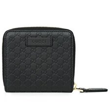 Micro GG Guccissima Leather Small Bifold Wallet 449395 Black Micro GG Guccissima Leather Small Bifold Wallet 449395 Black