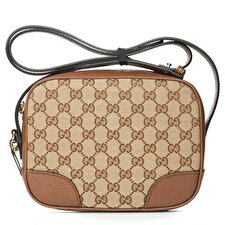 Gucci Canvas Leather GG BREE Crossbody Bag 449413 Beige Brown Gucci Canvas Leather GG BREE Crossbody Bag 449413 Beige Brown