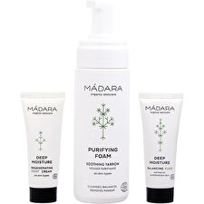 Madara Become Organic Deep Moisture Starter Set: Moisture Fluid 25ml/0.84oz & Night Cream 25ml/0.84oz & Purifying Foam 150ml/5oz 3pcs Madara Become Organic Deep Moisture Starter Set: Moisture Fluid 25ml/0.84oz & Night Cream 25ml/0.84oz & Purifying Foam 150ml/5oz 3pcs