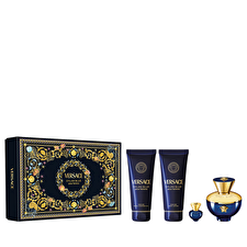 Versace Set Versace: Dylan Blue Eau De Parfum For Women 100ml & Dylan Blue Hydrating Body Lotion 100ml & Dylan Blue Hydrating Shower Gel 100ml & Dylan Blue Eau De Toilette For Men 5ml Versace Set Versace: Dylan Blue Eau De Parfum For Women 100ml & Dylan Blue Hydrating Body Lotion 100ml & Dylan Blue Hydrating Shower Gel 100ml & Dylan Blue Eau De Toilette For Men 5ml