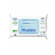 Mustela Set Compostable Water Cleansing Wipes 60 Pcs Mustela Set Compostable Water Cleansing Wipes 60 Pcs