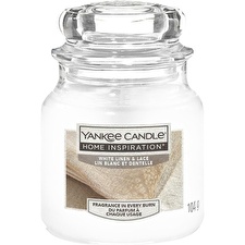 Yankee Candle Scented Candle Home Inspiration Small White Linen & Lace 104 G Yankee Candle Scented Candle Home Inspiration Small White Linen & Lace 104 G