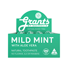 Grants Of Australia Natural Toothpaste Mild Mint With Aloe Vera Travel Size 25g X 12 Display Grants Of Australia Natural Toothpaste Mild Mint With Aloe Vera Travel Size 25g X 12 Display