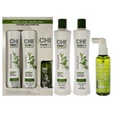 CHI Power Plus Kit By Chi For Unisex - 3 Pc 355ml/12oz Exfoliate Shampoo 355ml/12oz Nourish Conditioner 100ml/3.5oz Revitalize Vitamin Hair And Scalp Treatment 355ml/12oz CHI Power Plus Kit By Chi For Unisex - 3 Pc 355ml/12oz Exfoliate Shampoo 355ml/12oz Nourish Conditioner 100ml/3.5oz Revitalize Vitamin Hair And Scalp Treatment 355ml/12oz