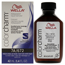 Wella Color Charm Permanent Liquid Hair Color - 7a Medium Smoky Ash Blonde For Unisex 30ml/1.42oz Wella Color Charm Permanent Liquid Hair Color - 7a Medium Smoky Ash Blonde For Unisex 30ml/1.42oz