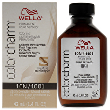 Wella Color Charm Permanent Liquid Hair Color - 1001 10n Satin Blonde For Unisex 30ml/1.42oz Wella Color Charm Permanent Liquid Hair Color - 1001 10n Satin Blonde For Unisex 30ml/1.42oz