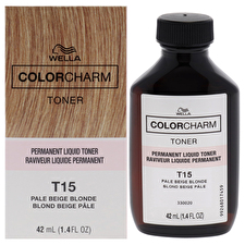 Wella Color Charm Permanent Liquid Toner - T15 Pale Beige Blonde For Unisex 30ml/1.4oz Wella Color Charm Permanent Liquid Toner - T15 Pale Beige Blonde For Unisex 30ml/1.4oz
