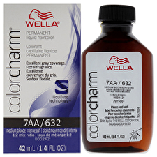 Wella Color Charm Permanent Liquid Hair Color - 7aa 632 Medium Blonde Intense Ash For Unisex 30ml/1.42oz Wella Color Charm Permanent Liquid Hair Color - 7aa 632 Medium Blonde Intense Ash For Unisex 30ml/1.42oz