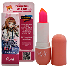 Rude Cosmetics Manga Collection Lip Balm - Peach Kiss For Women 0.123oz Rude Cosmetics Manga Collection Lip Balm - Peach Kiss For Women 0.123oz