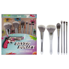 Rude Cosmetics Silver Bullet Makeup Brush Kit For Women 6pc Rude Cosmetics Silver Bullet Makeup Brush Kit For Women 6pc