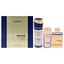 Al Haramain Amber Oud - Bleu Edition For Unisex - 3 Pc Gift Set 60ml/2.5oz Eau De Parfum Spray 30ml/1oz Eau De Parfum Spray 180ml/6.6oz Body Spray 60ml/2.5oz Al Haramain Amber Oud - Bleu Edition For Unisex - 3 Pc Gift Set 60ml/2.5oz Eau De Parfum Spray 30ml/1oz Eau De Parfum Spray 180ml/6.6oz Body Spray 60ml/2.5oz