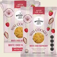 Mini Cookies White Choc Raspberry 6x150g Mini Cookies White Choc Raspberry 6x150g
