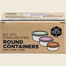 Stainless Steel Round Nesting Containers Spring Pastels 3pk Stainless Steel Round Nesting Containers Spring Pastels 3pk