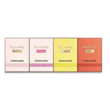 Salvatore Ferragamo Signorina Gift Set - Signorina, Siginorina in Fiore, Signorina Libera, Signorina Unica each in Eau De Parfum size Salvatore Ferragamo Signorina Gift Set - Signorina, Siginorina in Fiore, Signorina Libera, Signorina Unica each in Eau De Parfum size