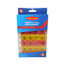 Surgical Basics Pill Box Weekly Pill Planner - 4 Sections Per Day (l17cm X W11.5cm X D2cm) Surgical Basics Pill Box Weekly Pill Planner - 4 Sections Per Day (l17cm X W11.5cm X D2cm)