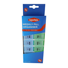Surgical Basics Pill Box Weekly Pill Planner Removable (2 Per Day Am/pm) Small (16.8 X 7.2 X2.55cm) Surgical Basics Pill Box Weekly Pill Planner Removable (2 Per Day Am/pm) Small (16.8 X 7.2 X2.55cm)