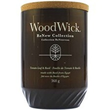 WoodWick Scented Candle Renew Glass Medium Tomato Leaf & Basil 168 G WoodWick Scented Candle Renew Glass Medium Tomato Leaf & Basil 168 G