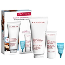 Clarins Perfect Hydration Body Set: Super Hydrating Body Balm 200ml+Youthful Hand Cream 30ml+Hydra Essentiel Reparing Lip Balm 3ml 3pcs Clarins Perfect Hydration Body Set: Super Hydrating Body Balm 200ml+Youthful Hand Cream 30ml+Hydra Essentiel Reparing Lip Balm 3ml 3pcs