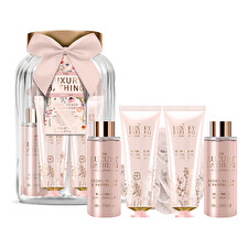 The Luxury Bathing Company Gift Set In A Glass Jar Peony Peach & Raspberry 5 Pcs The Luxury Bathing Company Gift Set In A Glass Jar Peony Peach & Raspberry 5 Pcs