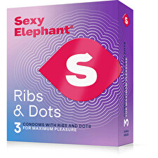Sexy Elephant Ribs & Dots Ribbed Condoms - Variant: 3 Ks Sexy Elephant Ribs & Dots Ribbed Condoms - Variant: 3 Ks