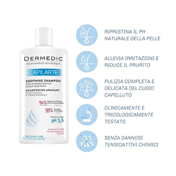 DERMEDIC CAPILARTE Soothing Shampoo for Hair and Sensitive Scalp 300ml ...