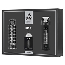 Lattafa Perfumes Pride Pisa Gift Set Eau De Parfum 100ml Deospray 200ml And Eau De Parfum 20ml 100ml