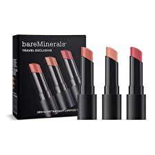 BareMinerals Travel Exclusive Set Bareminerals: Gen Nude Radiant Cocoa Cream Lipstick Infatuation 3.35 G & Gen Nude Radiant Cocoa Cream Lipstick Friendship 3.35 G & Gen Nude Radiant Cocoa Cream Lipstick Swag 3.5 G