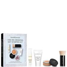 BareMinerals I Am An Original Set Bareminerals: Prime Time Vitamin E Smooth Wear Foundation Primer Golden Tan 15ml & + Mineral Veil Matte Finish Loose Setting Powder Golden Tan 2 G & Bareminerals Setting Powder Brush