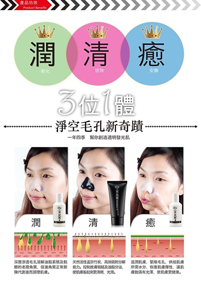 Blackhead Removal Activated Carbon Mask Set - 3 pcs