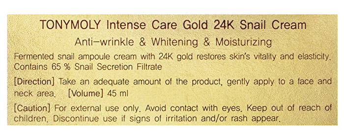 Intense Care Gold 24K Snail Cream - 45ml
