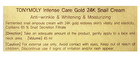 Intense Care Gold 24K Snail Cream - 45ml