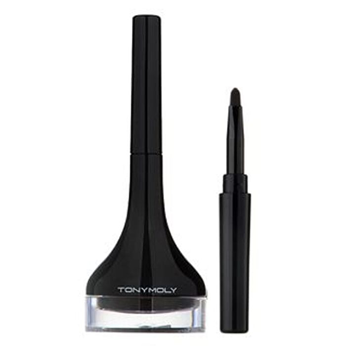 Back Gel Eyeliner Long Brush (8 Colors) - #01 Black