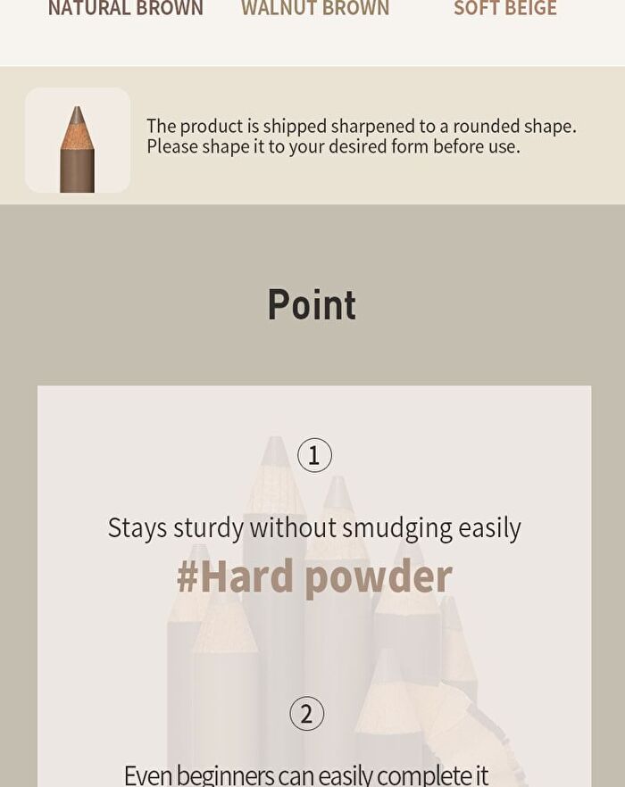 Mqny My Strong Eyebrow Pencil - 6 Colors - #103 Natural Brown