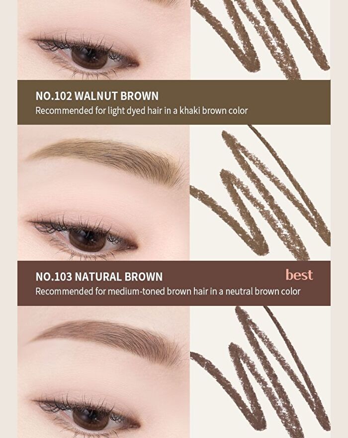 Mqny My Strong Eyebrow Pencil - 6 Colors - #103 Natural Brown