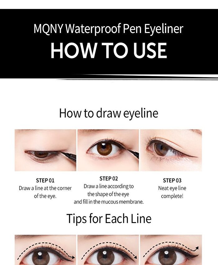 Waterproof Pen Eyeliner - 3 Colors - Deep Black