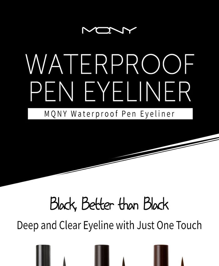 Waterproof Pen Eyeliner - 3 Colors - Deep Black