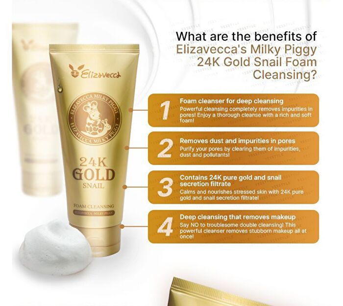 Milky Piggy 24K Gold Snail Foam Cleansing - 180ml