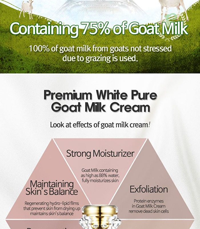 Premium White Pure Goat Milk Cream - 50ml