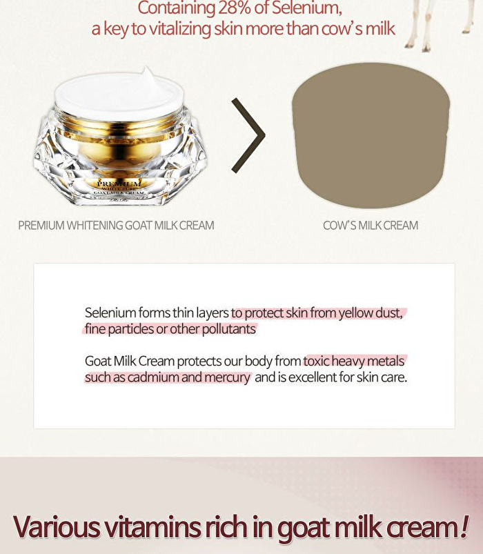 Premium White Pure Goat Milk Cream - 50ml