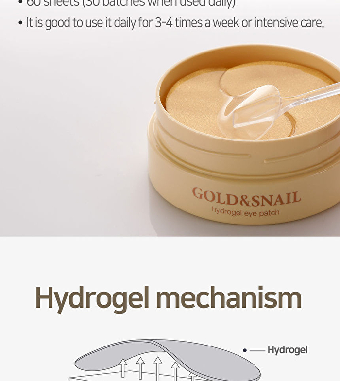 Petitfee Gold & Snail Hydrogel Eye Patch 60pcs - 60pcs (30pairs)