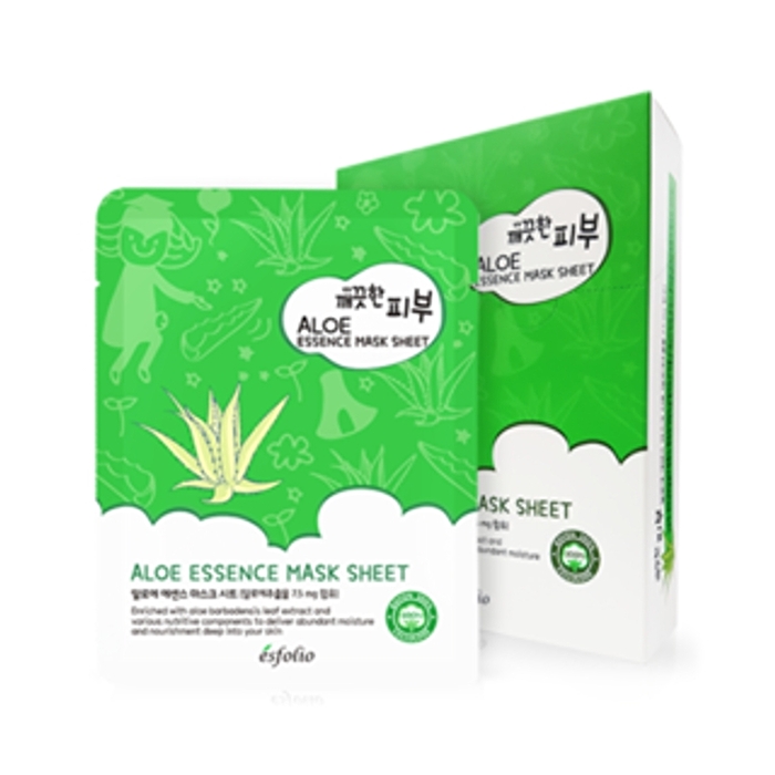 esfolio Pure Skin Aloe Essence Mask Sheet Set 10pcs - 25ml x 10pcs