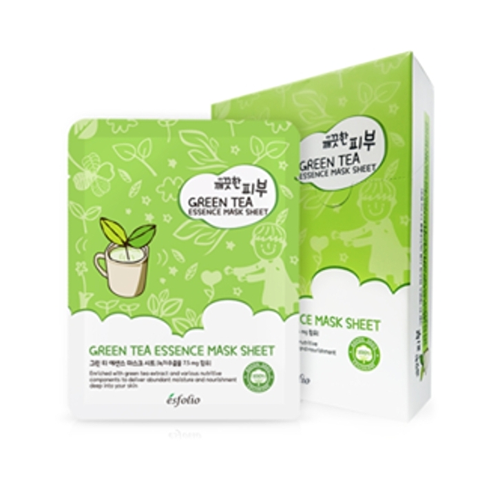 esfolio Pure Skin Green Tea Essence Mask Sheet Set 10pcs - 25ml x 10pcs