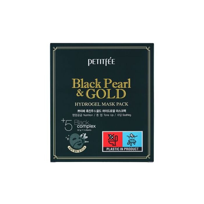 Petitfee Black Pearl & Gold Hydrogel Mask Pack 5pcs - 32g x 5pcs
