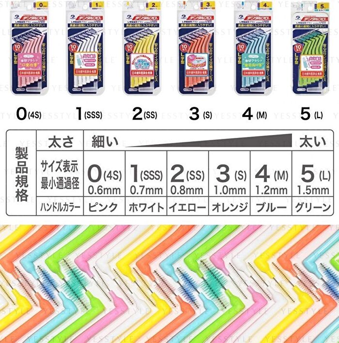 Interdental Brush L Shape - 0SSSS - 10 pcs