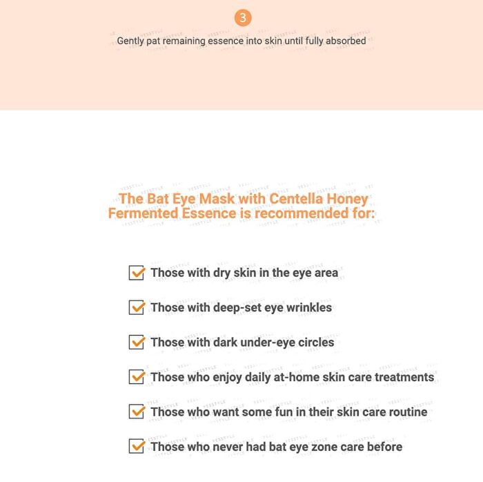 The Bat Eye Mask with Centella Honey Fermented Essence 1pc - 8ml