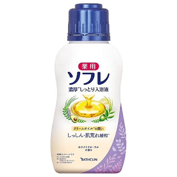 Bathclin Sofre Rich Moist Bath Solution 480ml - 4 Types - White Floral